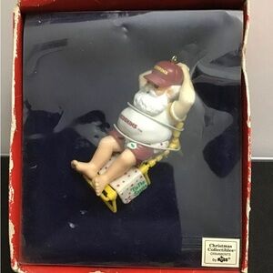 VINTAGE RUSS Washington Redskins Santa Claus Beach Chair NFL Football Ornament